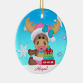 ベビーの初めてのクリスマスのかわいいアメリカヘラジカのオーナメント セラミックオーナメント (右)