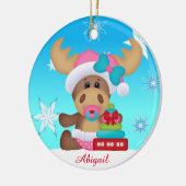ベビーの初めてのクリスマスのかわいいアメリカヘラジカのオーナメント セラミックオーナメント (左)