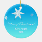 ベビーの初めてのクリスマスのかわいいアメリカヘラジカのオーナメント セラミックオーナメント (裏面)