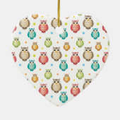 ベビーの初めてのクリスマスのかわいいフクロウパターン セラミックオーナメント (裏面)