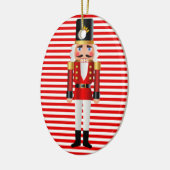 ベビーの初めてのクリスマスのくるみ割りは個人化なります セラミックオーナメント (左)