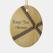 ベビーの初めてのクリスマスののまわりにのオーナメント セラミックオーナメント (右)