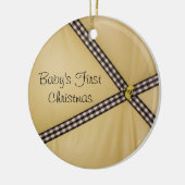 ベビーの初めてのクリスマスののまわりにのオーナメント セラミックオーナメント (左)