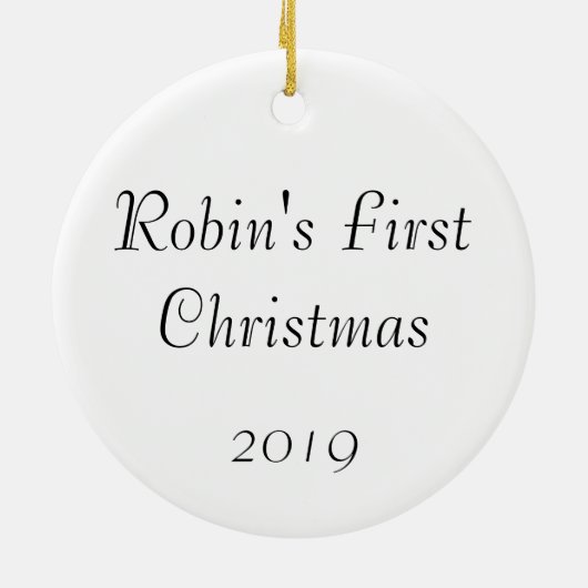 ベビーの初めてのクリスマスのオーナメントのカスタムなオーナメント セラミックオーナメント (裏面)