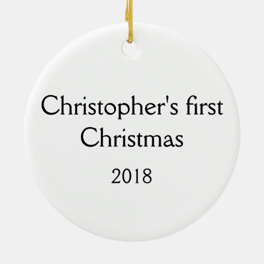 ベビーの初めてのクリスマスのオーナメントのカスタムなベビーのギフト セラミックオーナメント (裏面)
