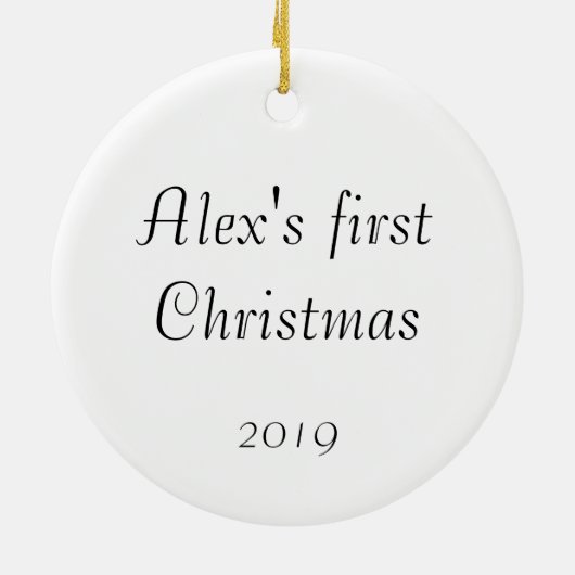 ベビーの初めてのクリスマスのオーナメントのカスタムなベビーのギフト セラミックオーナメント (裏面)