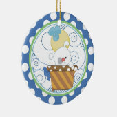 ベビーの初めてのクリスマスのオーナメントの大切な子犬 セラミックオーナメント (右)