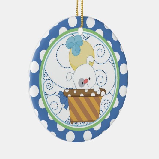 ベビーの初めてのクリスマスのオーナメントの大切な子犬 セラミックオーナメント (右)