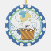 ベビーの初めてのクリスマスのオーナメントの大切な子犬 セラミックオーナメント (正面)