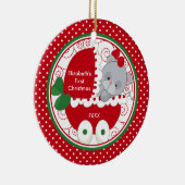 ベビーの初めてのクリスマスのオーナメントの大切な子猫 セラミックオーナメント (右)