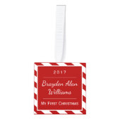 ベビーの初めてのクリスマスのオーナメント|の一突きあなたの色 キューブオーナメント (正面)