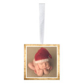 ベビーの初めてのクリスマスのオーナメント|の素朴な木 キューブオーナメント (右)