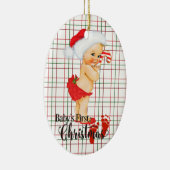 ベビーの初めてのクリスマスのオーナメント セラミックオーナメント (右)