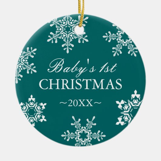 ベビーの初めてのクリスマスのオーナメント セラミックオーナメント (正面)