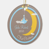 ベビーの初めてのクリスマスのオーナメント セラミックオーナメント (左)