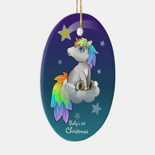 ベビーの初めてのクリスマスのカスタマイズ可能な記念品 セラミックオーナメント (右)