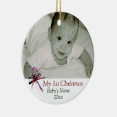 ベビーの初めてのクリスマスのキャンディ・ケーンのオーナメント セラミックオーナメント (右)