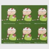 ベビーの初めてのクリスマスのクリスマスのギフト用包装紙 ラッピングペーパー (フラット)