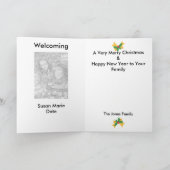 ベビーの初めてのクリスマスのサンタの写真 シーズンカード (内部)