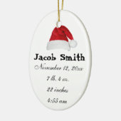 ベビーの初めてのクリスマスのサンタの帽子のオーナメント セラミックオーナメント (左)