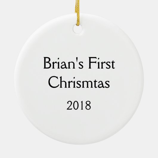 ベビーの初めてのクリスマスのパーソナライズなオーナメントのキツネの芸術 セラミックオーナメント (裏面)