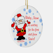 ベビーの初めてのクリスマスのパーソナライズなオーナメント セラミックオーナメント (右)