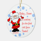 ベビーの初めてのクリスマスのパーソナライズなオーナメント セラミックオーナメント (左)