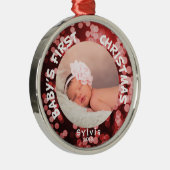 ベビーの初めてのクリスマスのパーソナライズな写真 メタルオーナメント (右)