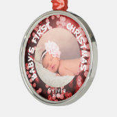 ベビーの初めてのクリスマスのパーソナライズな写真 メタルオーナメント (左)