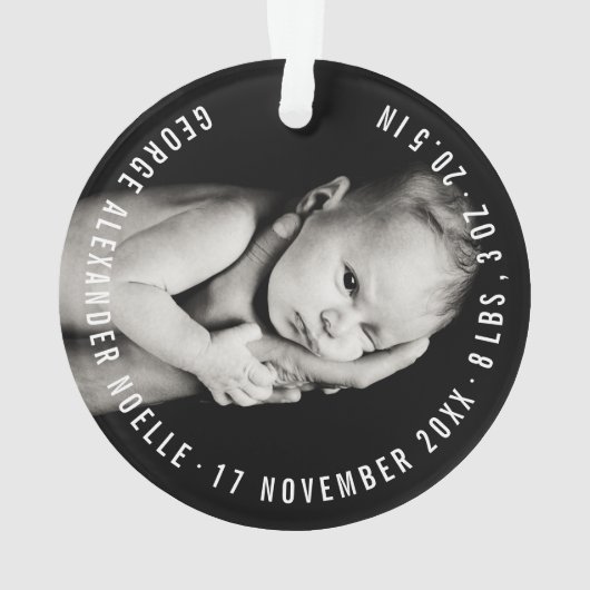 ベビーの初めてのクリスマスの休日の写真のオーナメント オーナメント (裏面)
