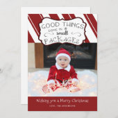 ベビーの初めてのクリスマスの休日の写真カード シーズンカード (正面/裏面)