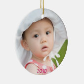 ベビーの初めてのクリスマスの休日 セラミックオーナメント (右)