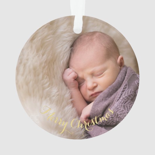 ベビーの初めてのクリスマスの作成1stフォト写真 オーナメント (裏面)