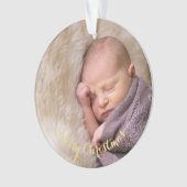 ベビーの初めてのクリスマスの作成1stフォト写真 オーナメント (正面)