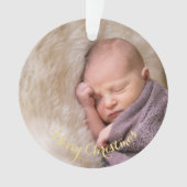 ベビーの初めてのクリスマスの作成1stフォト写真 オーナメント (正面)