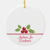 ベビーの初めてのクリスマスの円形のオーナメント セラミックオーナメント (裏面)