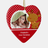 ベビーの初めてのクリスマスの写真のオーナメントのトナカイ セラミックオーナメント (右)