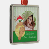 ベビーの初めてのクリスマスの写真のオーナメントのトナカイ メタルオーナメント (右)