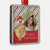 ベビーの初めてのクリスマスの写真のオーナメントのトナカイ メタルオーナメント (右)