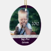 ベビーの初めてのクリスマスの写真のオーナメント セラミックオーナメント (右)