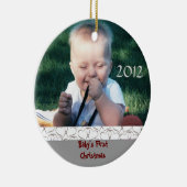 ベビーの初めてのクリスマスの写真のオーナメント セラミックオーナメント (右)