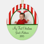 ベビーの初めてのクリスマスの写真のオーナメント セラミックオーナメント (左)