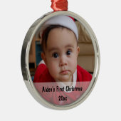 ベビーの初めてのクリスマスの写真のオーナメント メタルオーナメント (右)