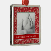 ベビーの初めてのクリスマスの写真の休日のオーナメント メタルオーナメント (右)