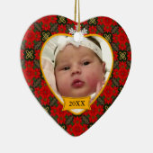 ベビーの初めてのクリスマスの写真の記念品のオーナメント セラミックオーナメント (右)