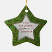 ベビーの初めてのクリスマスの写真の記念品のオーナメント セラミックオーナメント (裏面)