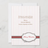 ベビーの初めてのクリスマスの写真フェイク,リボンレッド シーズンカード (裏面)