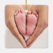 ベビーの初めてのクリスマスの写真 セラミックオーナメント (裏面)