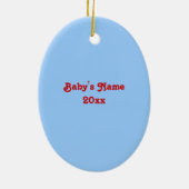 ベビーの初めてのクリスマスの地球 セラミックオーナメント (裏面)