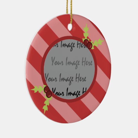 ベビーの初めてのクリスマスの女の子のピンクの写真のオーナメント セラミックオーナメント (右)